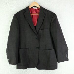 Vintage Blazer Mens 42S Short Black Check Lambswool Two Button Vented Modern